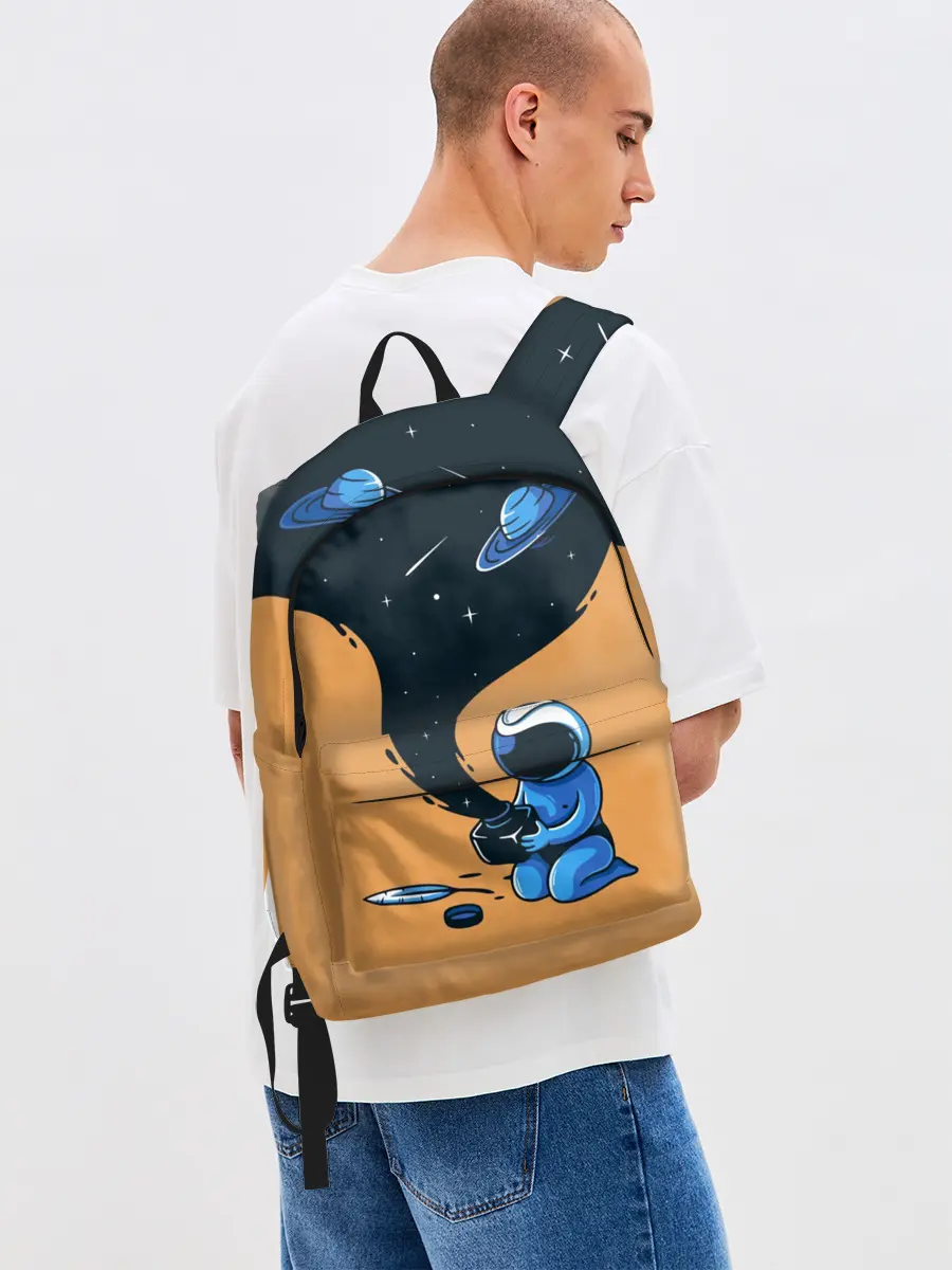 Рюкзак джинсовый / Космонавт и чернила