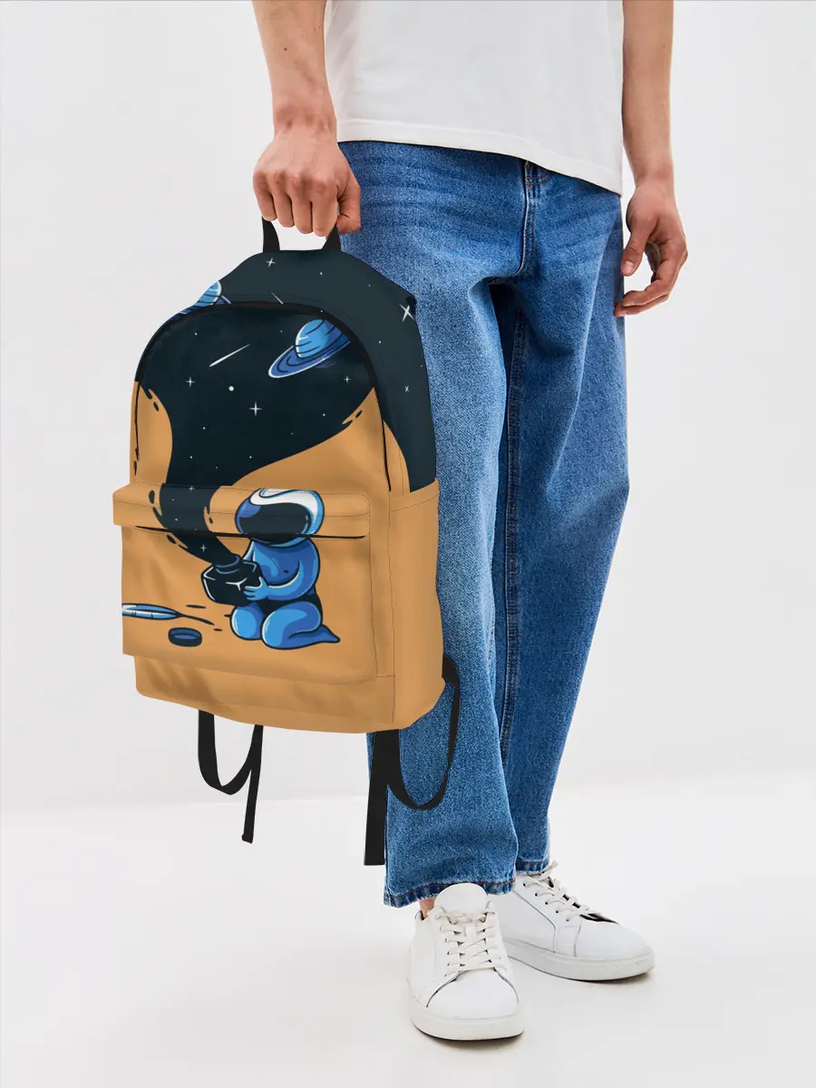 Рюкзак джинсовый / Космонавт и чернила