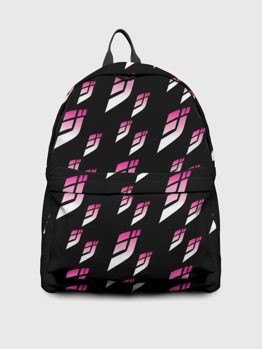 Рюкзак джинсовый / Джоджо паттерн розовые лого