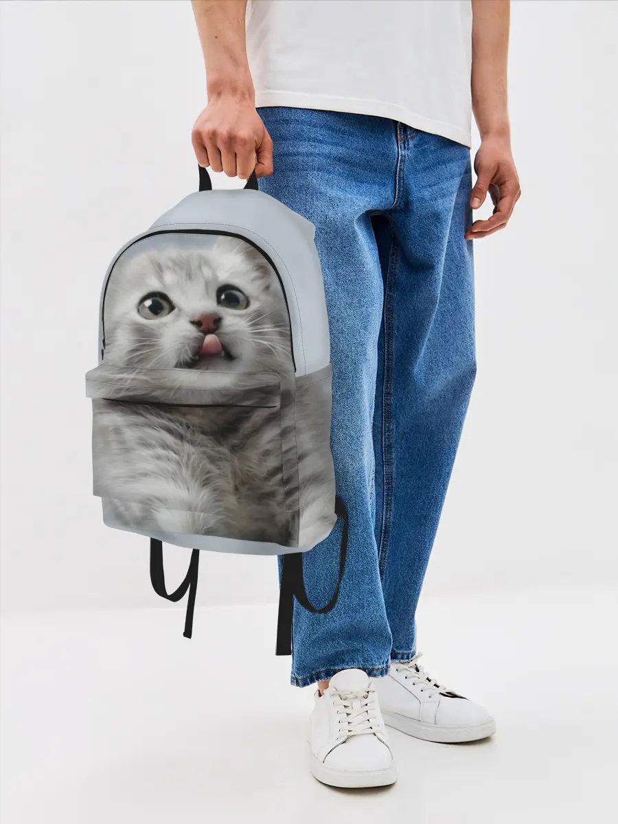 Рюкзак джинсовый / Котенок