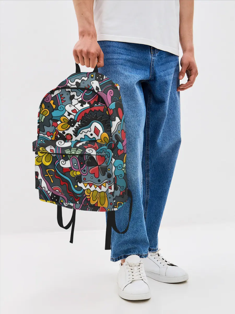 Рюкзак джинсовый / Покерный коллаж