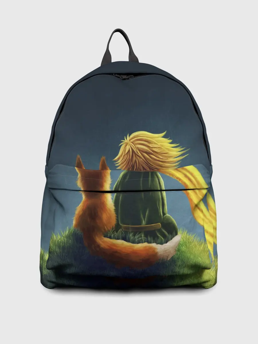 Рюкзак джинсовый / Маленький принц с лисой