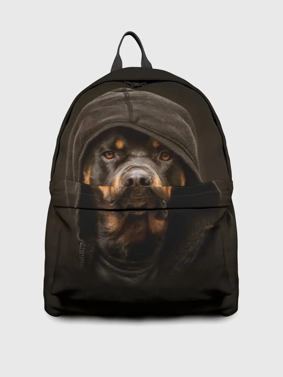 Рюкзак джинсовый / Ротвейлер в капюшоне