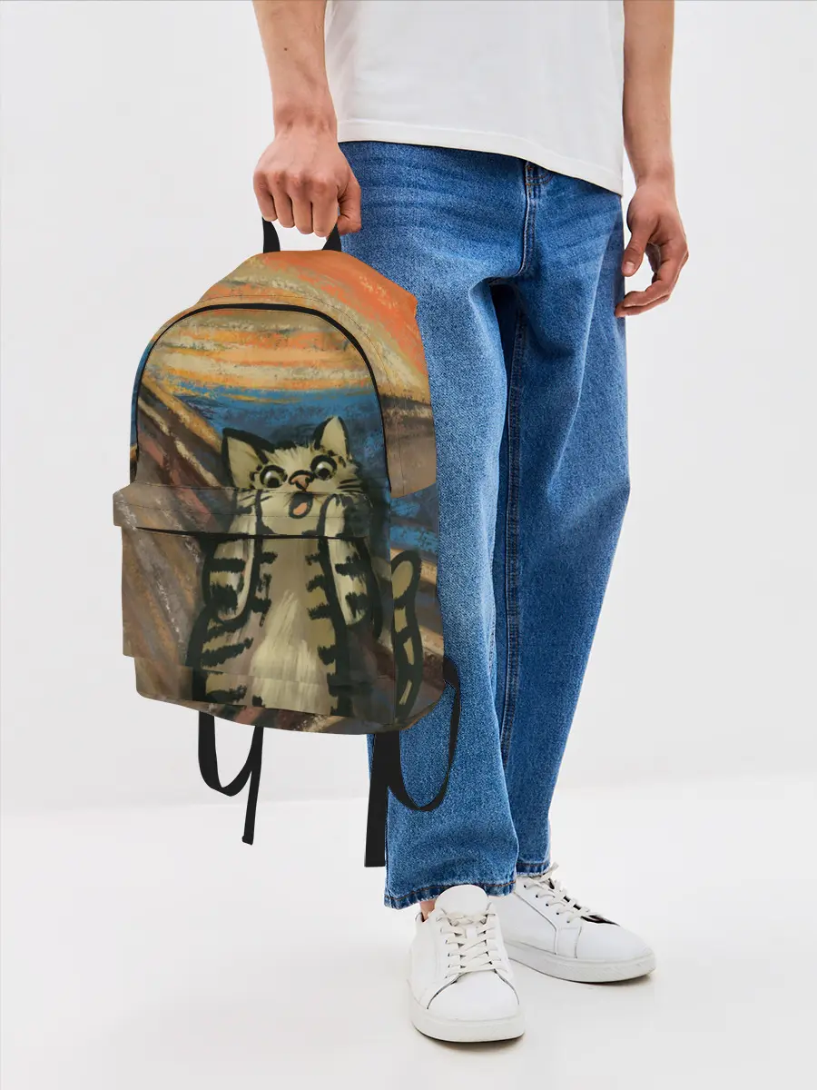 Рюкзак джинсовый / Крик котика