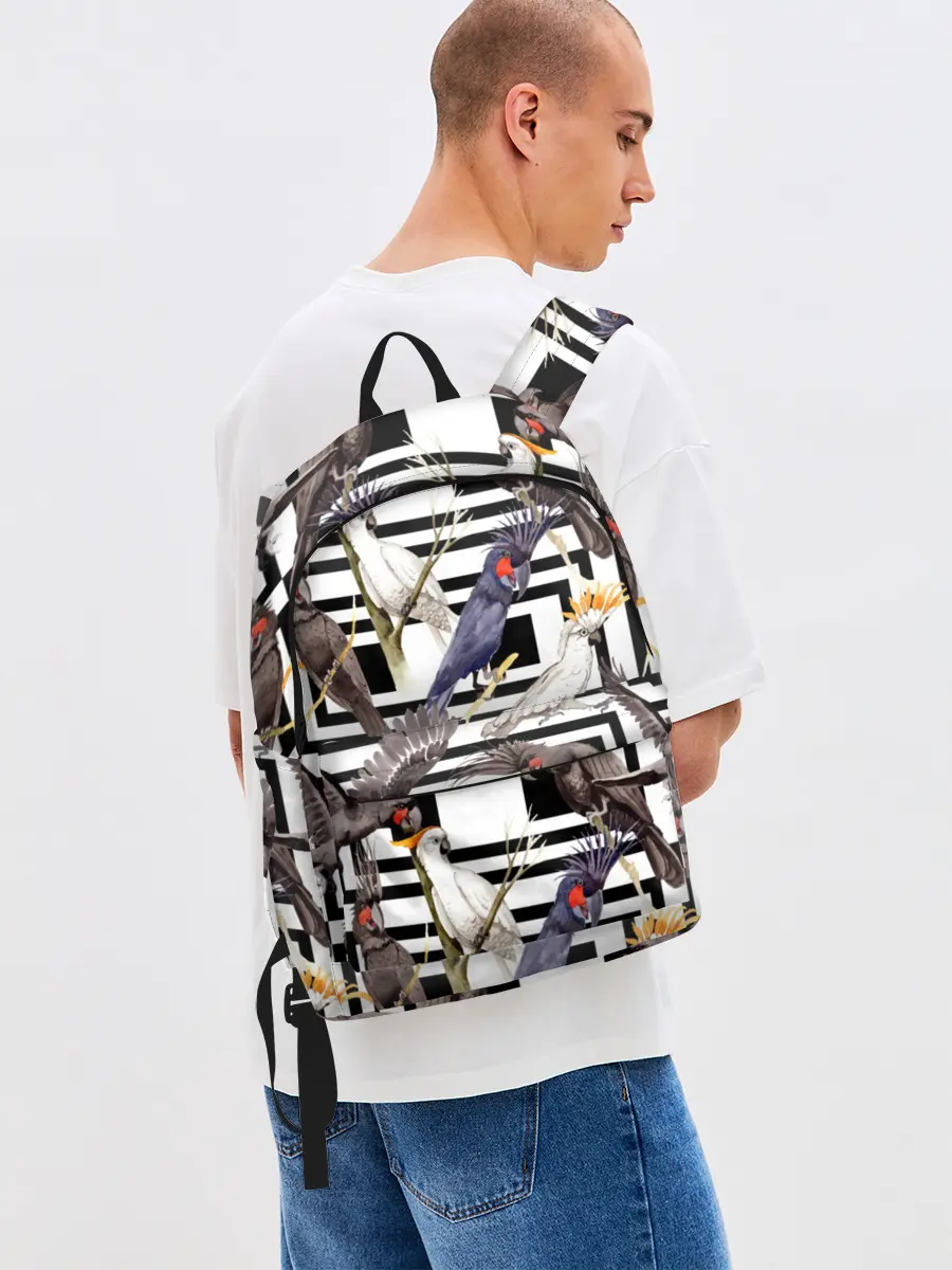 Рюкзак джинсовый / Попугаи какаду