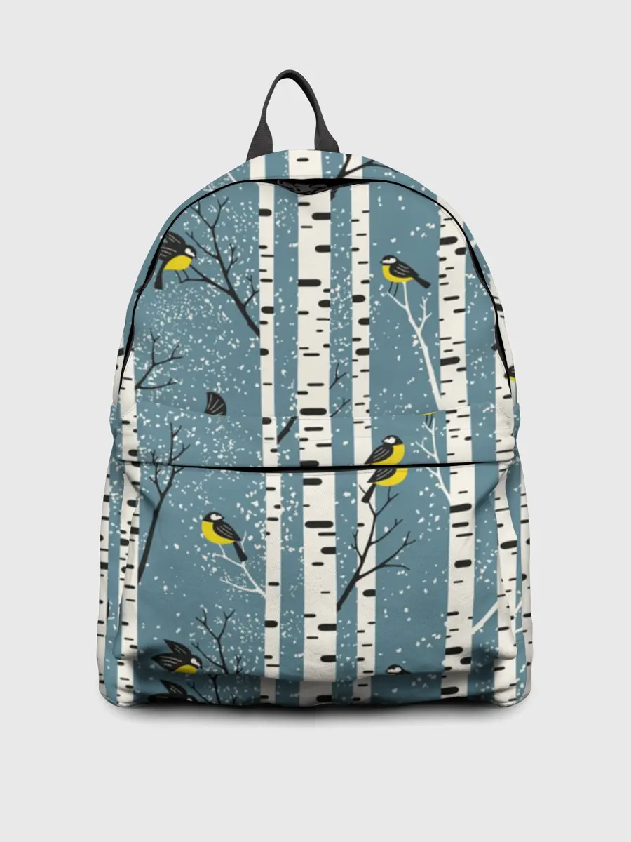 Рюкзак джинсовый / Синички на берёзах