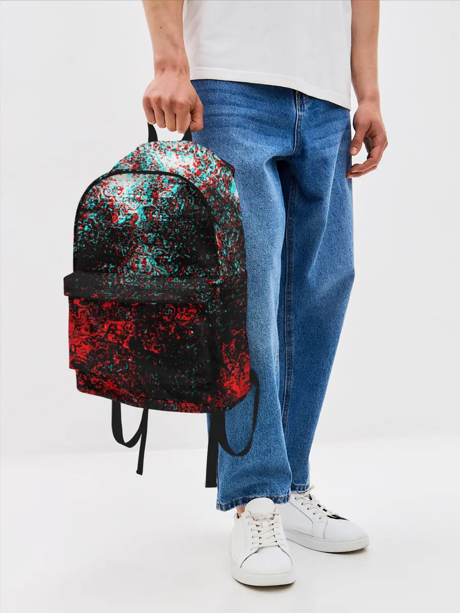 Рюкзак джинсовый / БРЫЗГИ КРАСОК GLITCH