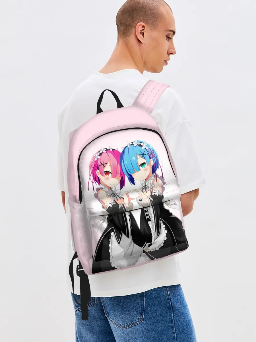 Рюкзак джинсовый / Re:Zero. Рем и Рам