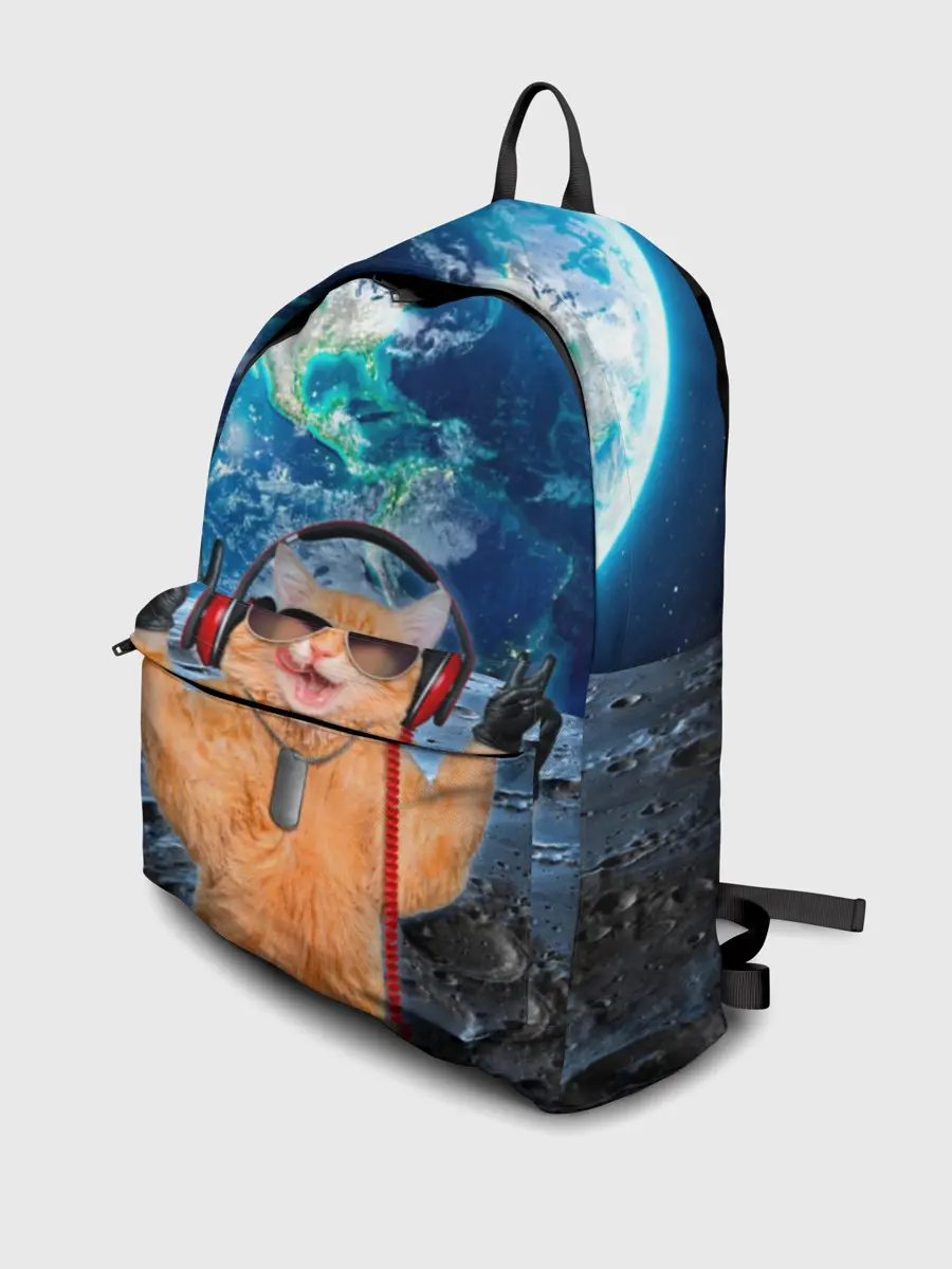 Рюкзак джинсовый / Кот на луне