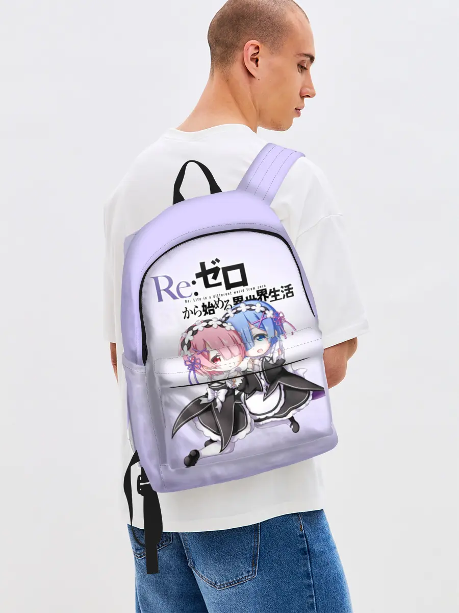 Рюкзак джинсовый / Re:Zero. Рем и Рам