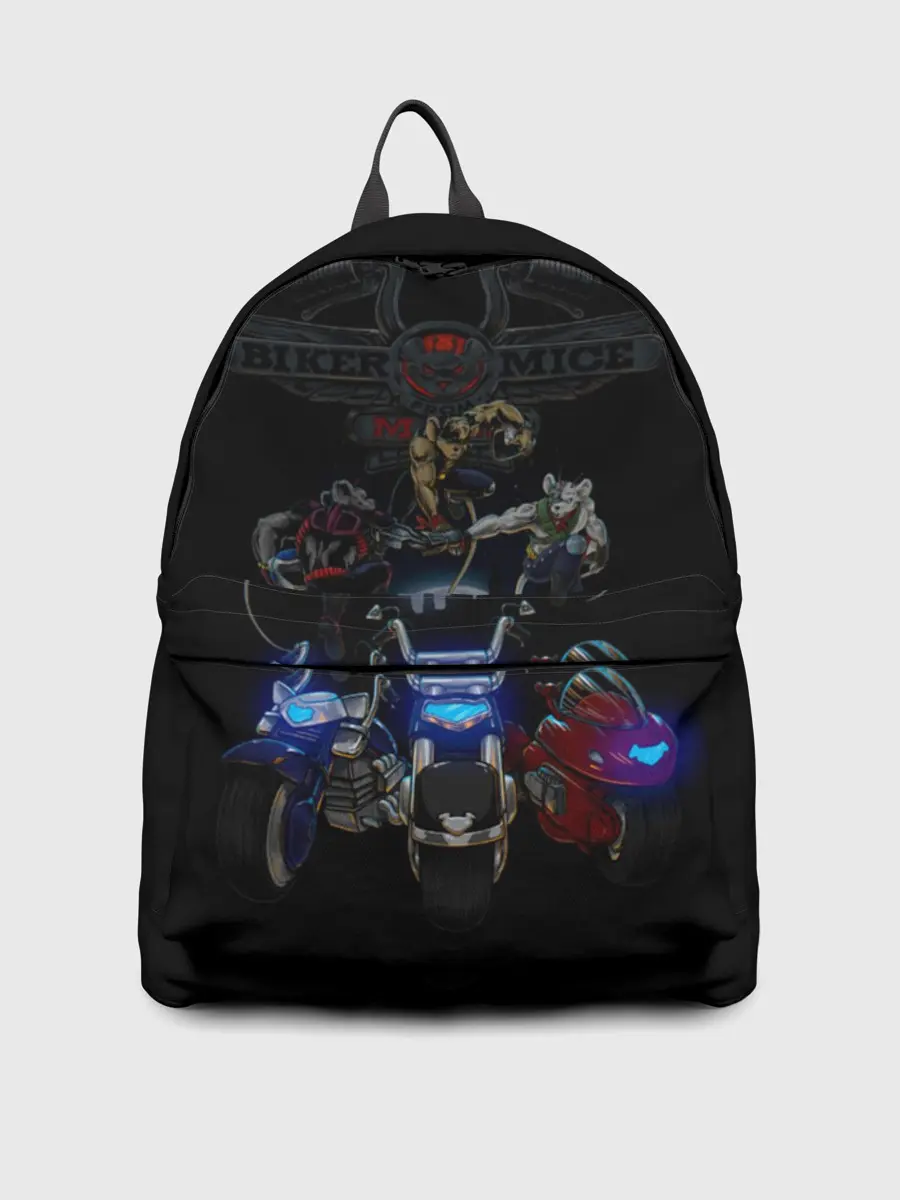 Рюкзак джинсовый / Мыши рокеры с марса / байкеры