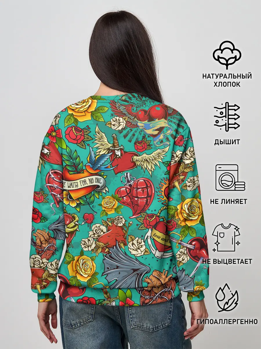 Женский свитшот / Дела сердечные tattoo