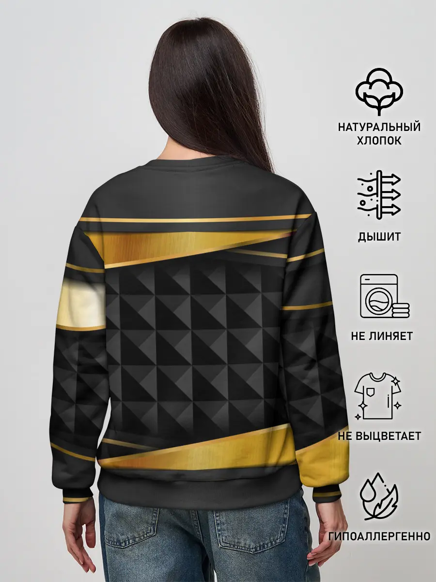 Женский свитшот / 3D luxury black gold Плиты 3Д