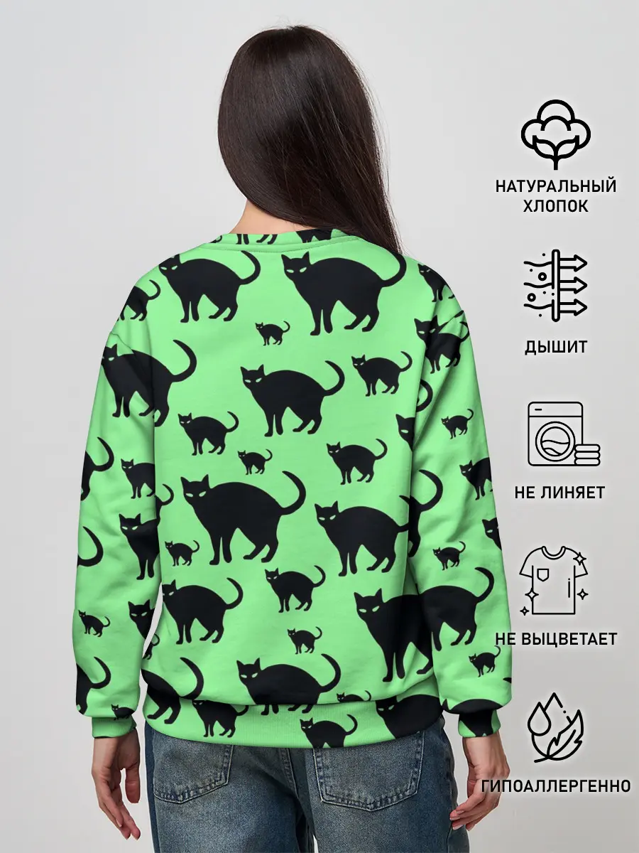 Женский свитшот / Кошачий фон