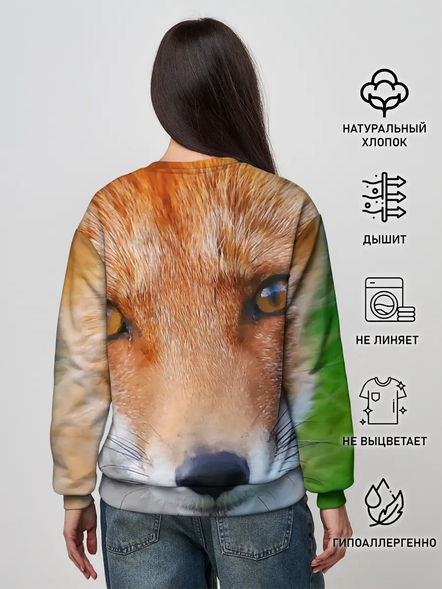 Женский свитшот / Крупно мордочка лисы