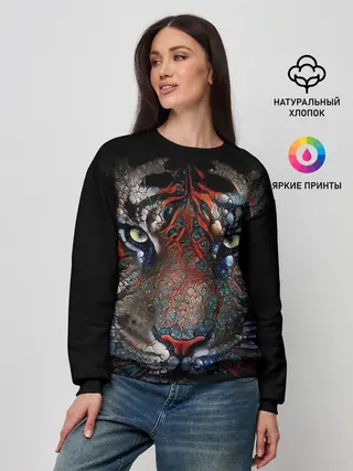Женский свитшот / Цветной тигр
