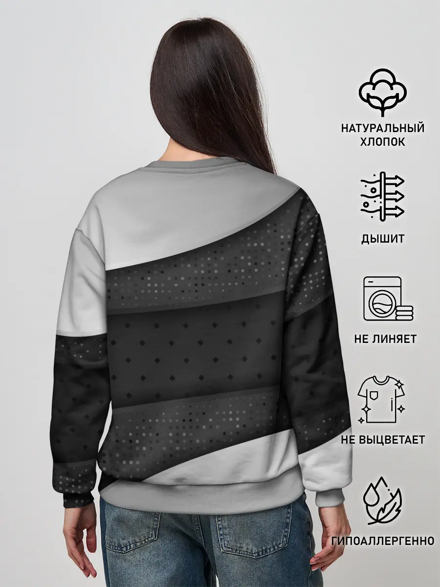 Женский свитшот / 3D luxury style silver black