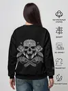 Женский свитшот / Череп, розы, два ствола