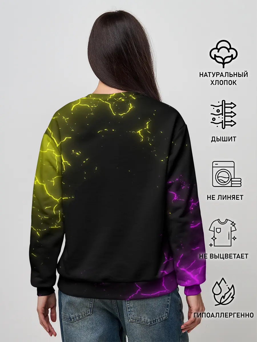 Женский свитшот / PUBG RETRO NEON / ПАБГ НЕОН