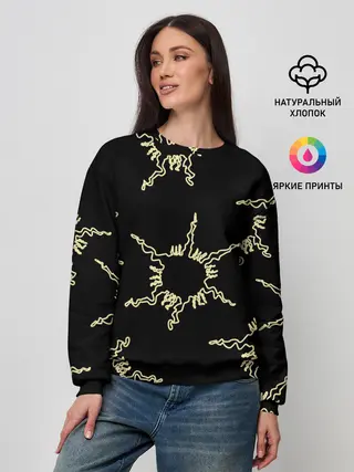 Женский свитшот / чёрное солнце