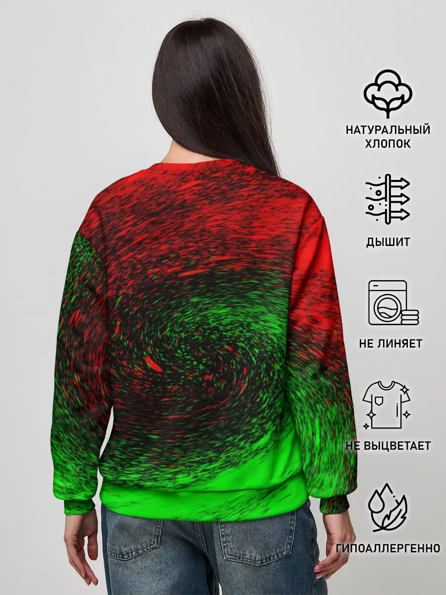 Женский свитшот / КРАСНАЯ И ЗЕЛЕНАЯ КРАСКА