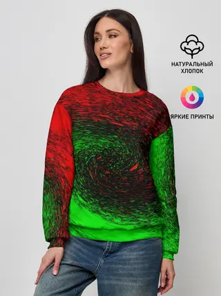 Женский свитшот / КРАСНАЯ И ЗЕЛЕНАЯ КРАСКА