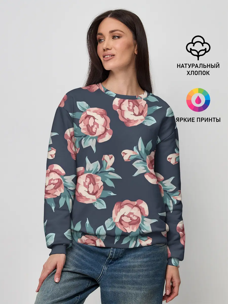 Женский свитшот / Розы