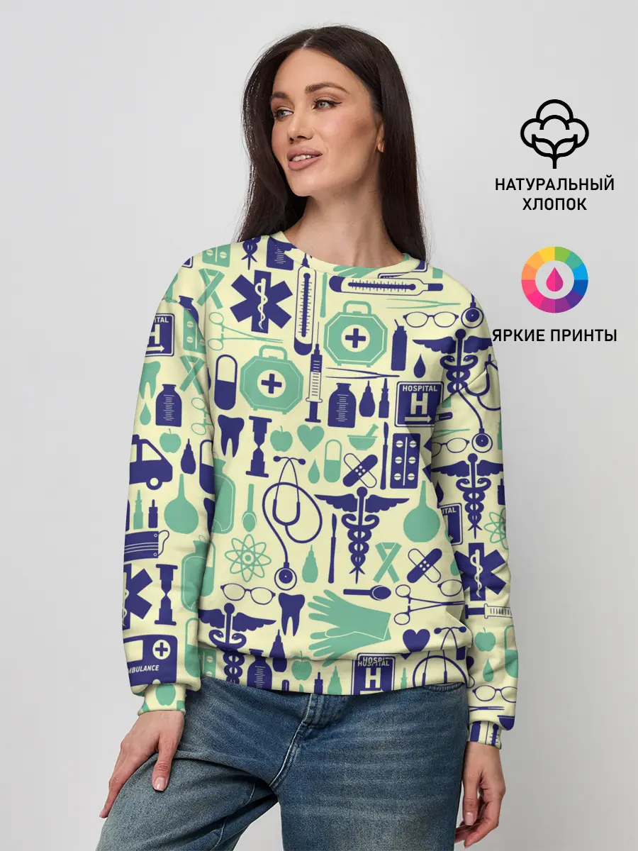 Женский свитшот / Медицина | Паттерн