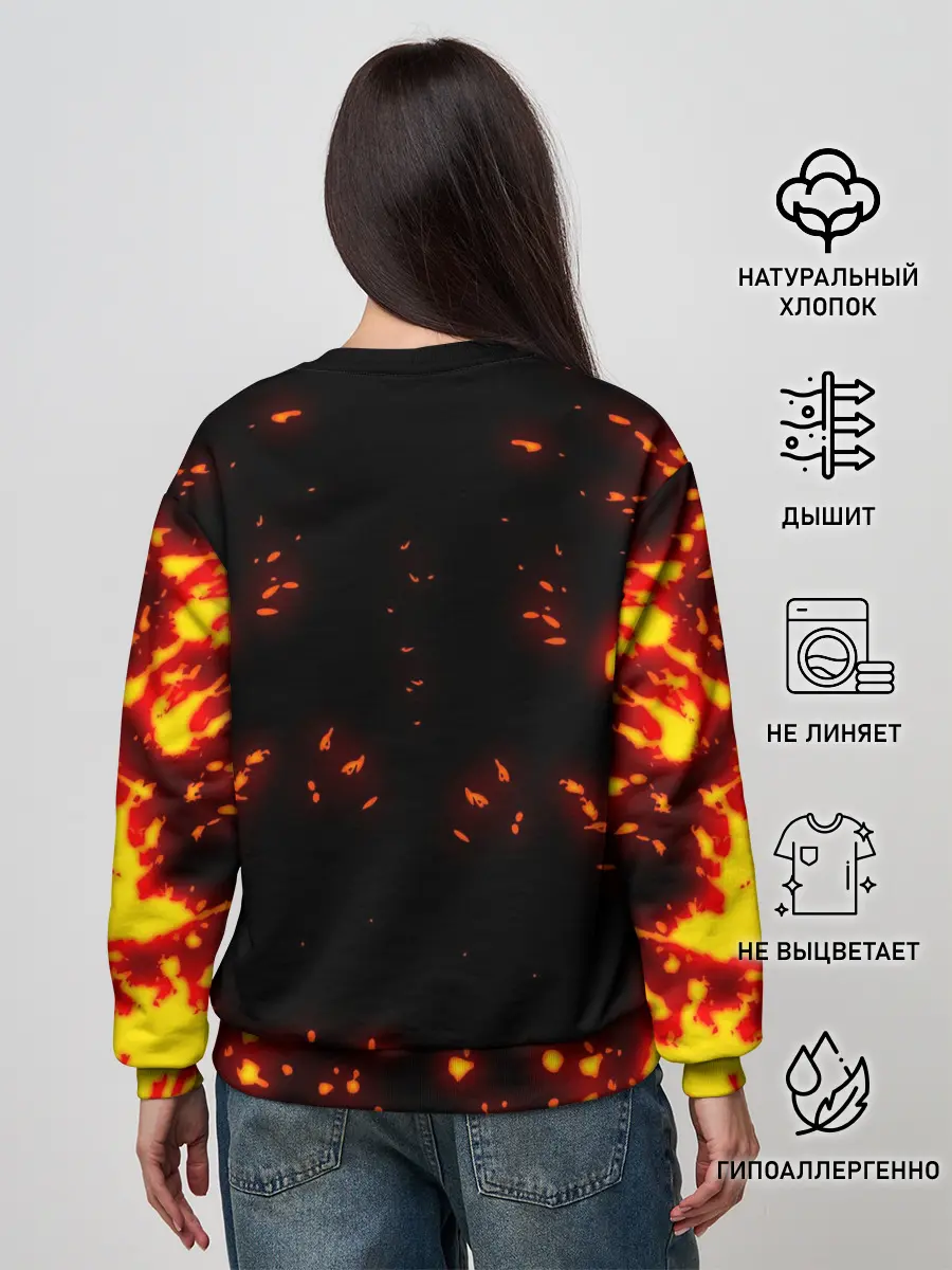 Женский свитшот / BITCOIN / БИТКОИН / ОГОНЬ