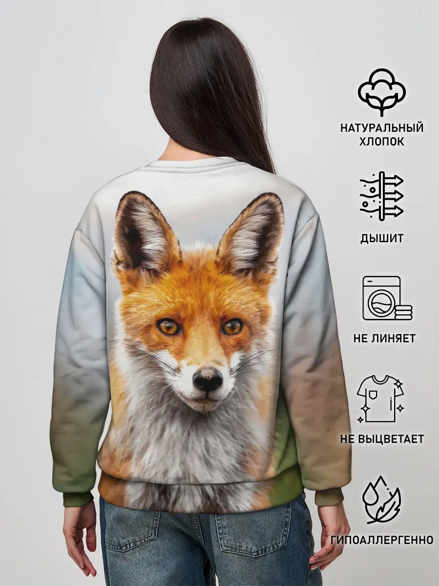 Женский свитшот / рыжая лисица