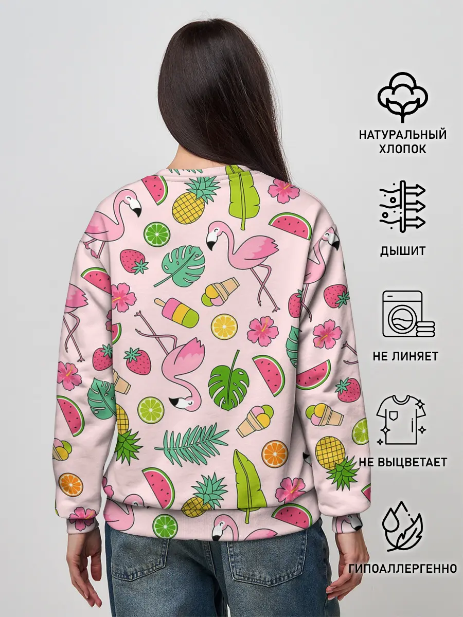 Женский свитшот / Фламинго | Лето