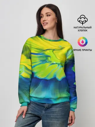 Женский свитшот / Разводы яркой краски