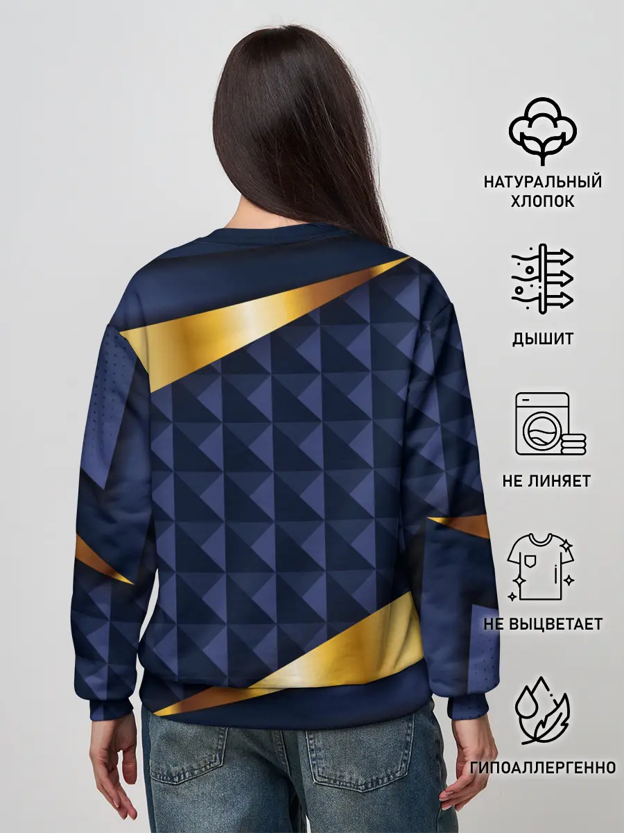 Женский свитшот / 3D плитки с золотыми вставками