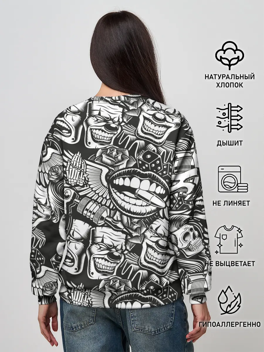 Женский свитшот / Тату ретро