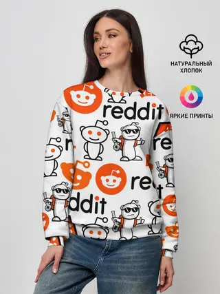 Женский свитшот / REDDIT / РЕДДИТ / ЛОГОБОМБИНГ