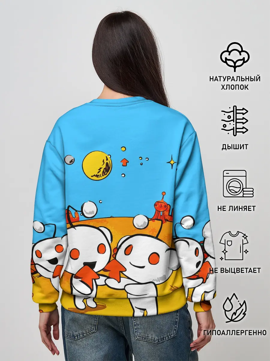 Женский свитшот / REDDIT / РЕДДИТ / UPVOTE ART