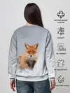 Женский свитшот / Лисица прыгает по снегу