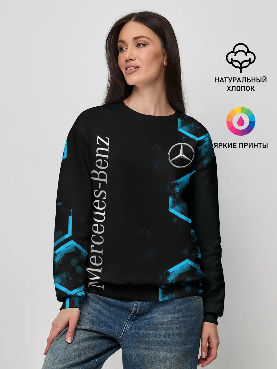 Женский свитшот / Mercedes | Мерседес | Неон