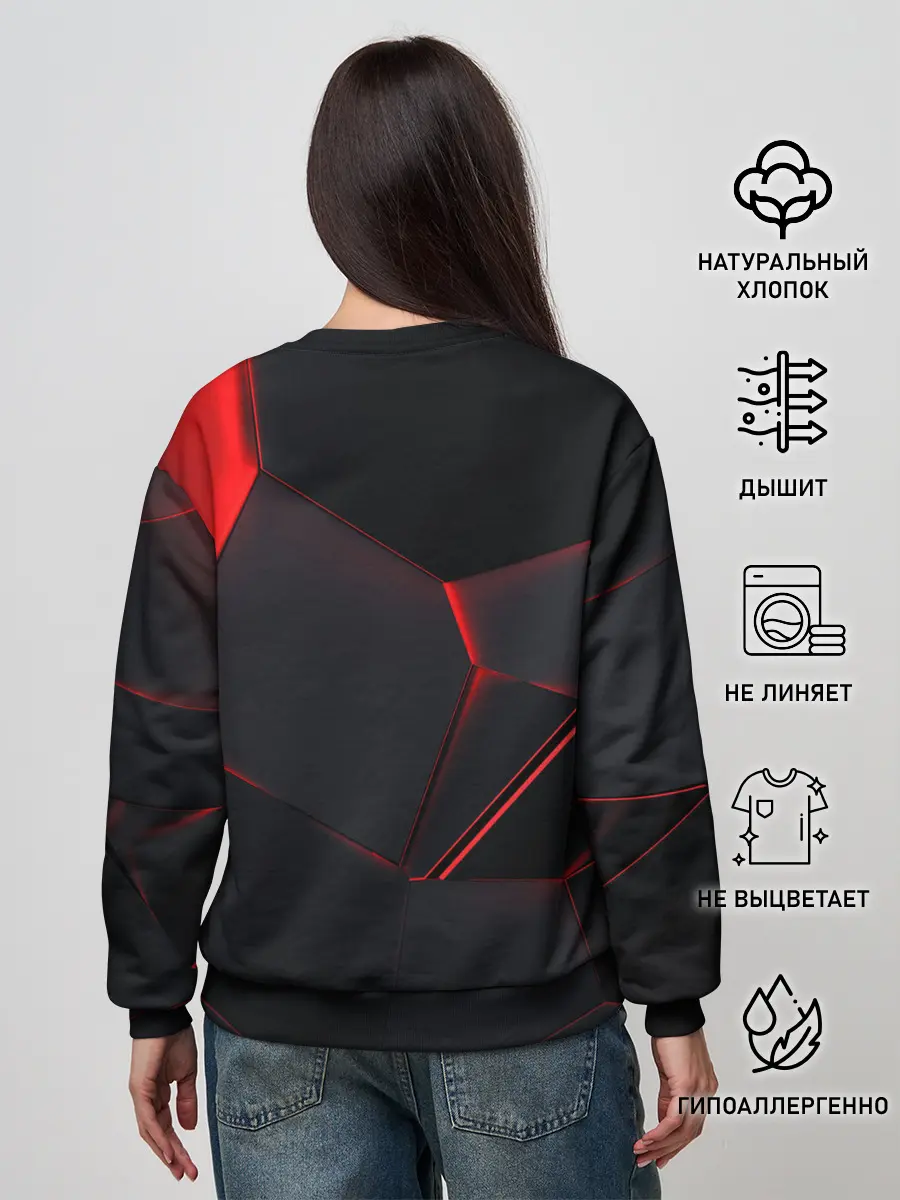 Женский свитшот / Красные плиты 3D