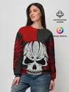Женский свитшот / Крылатый череп 3D