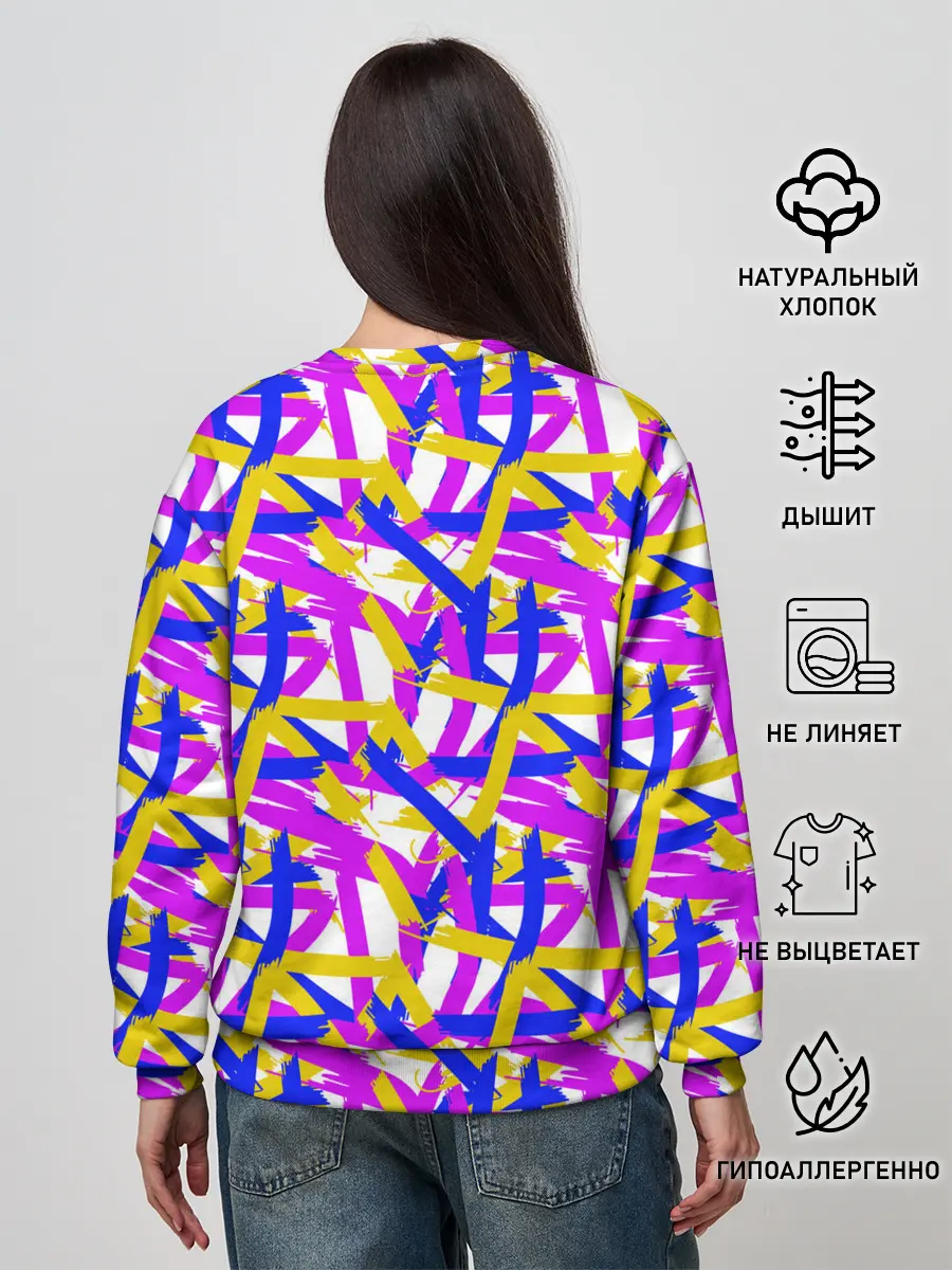 Женский свитшот / абстракция из ярких полос