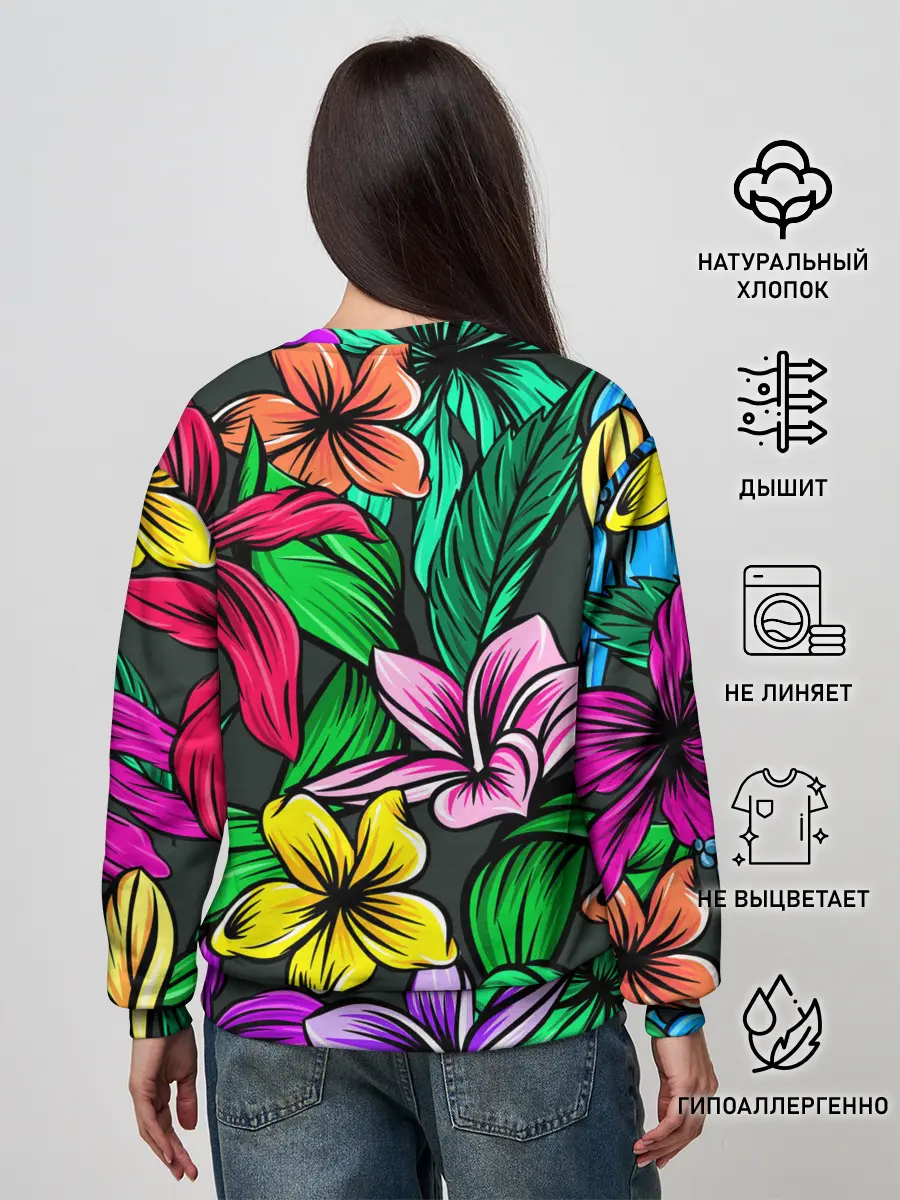 Женский свитшот / Цветочный фон | Пляжная