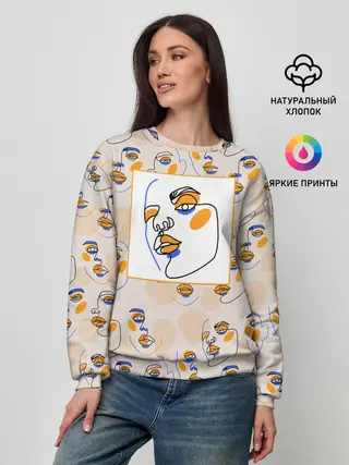 Женский свитшот / Лица в графике