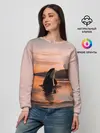 Женский свитшот / касатки на закате