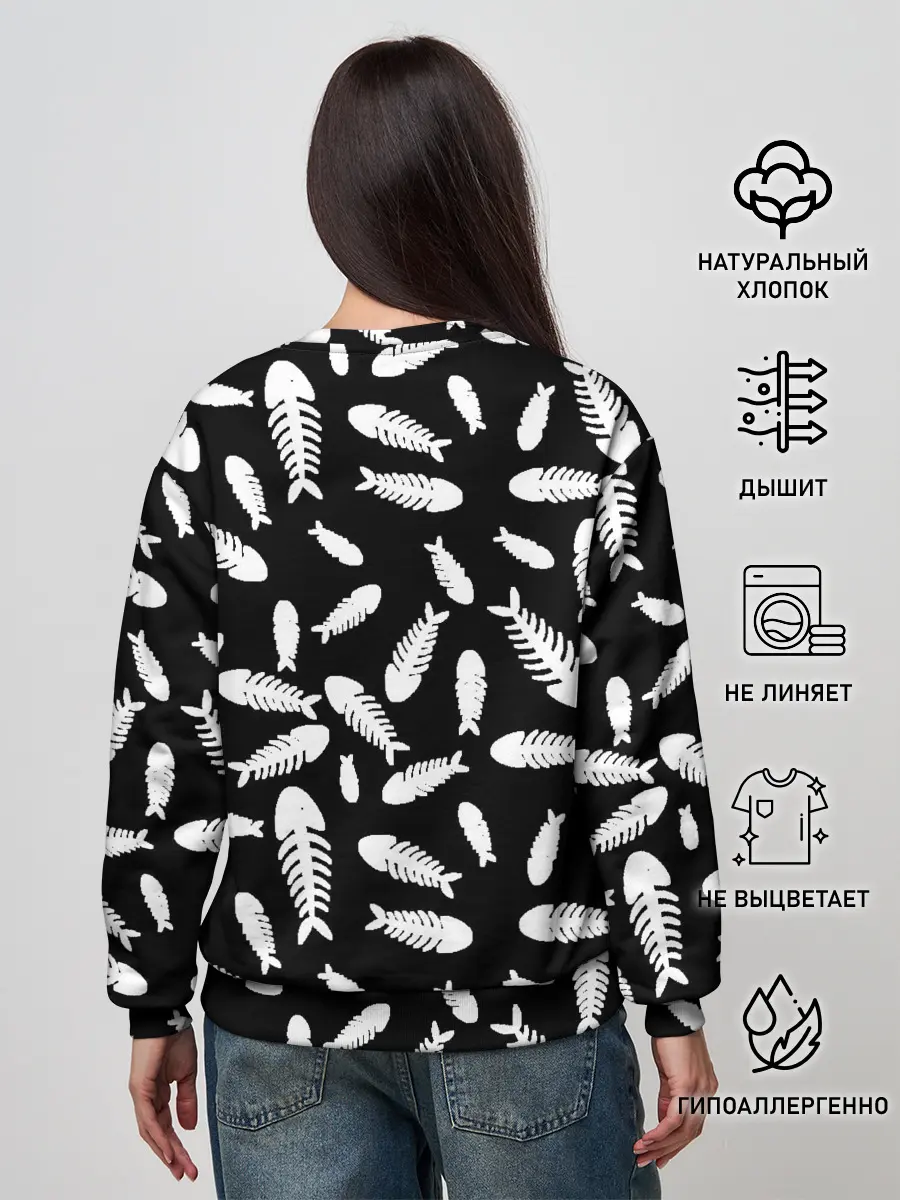 Женский свитшот / Скелеты рыб