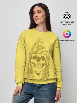 Женский свитшот / Черно БелЫй ЧереП