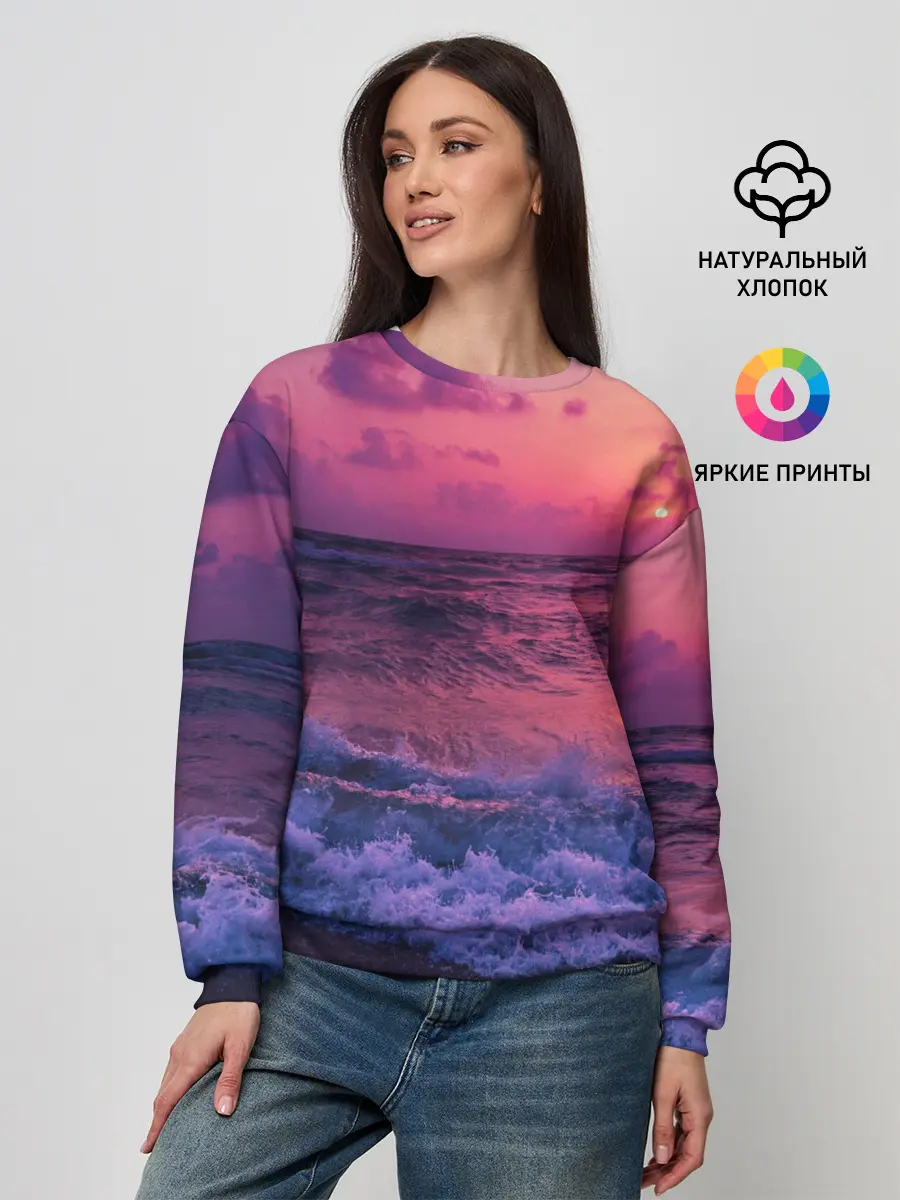 Женский свитшот / Закат на берегу
