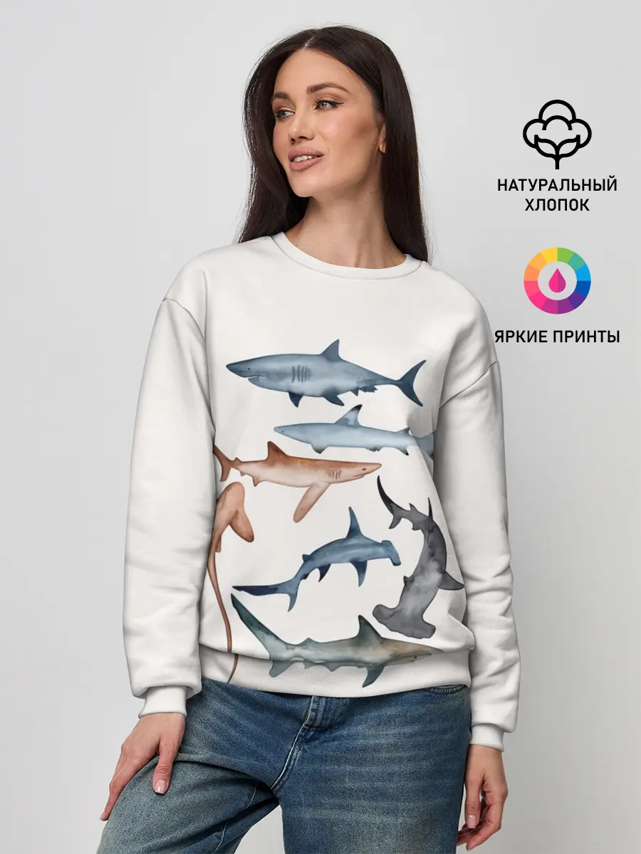 Женский свитшот / акулы