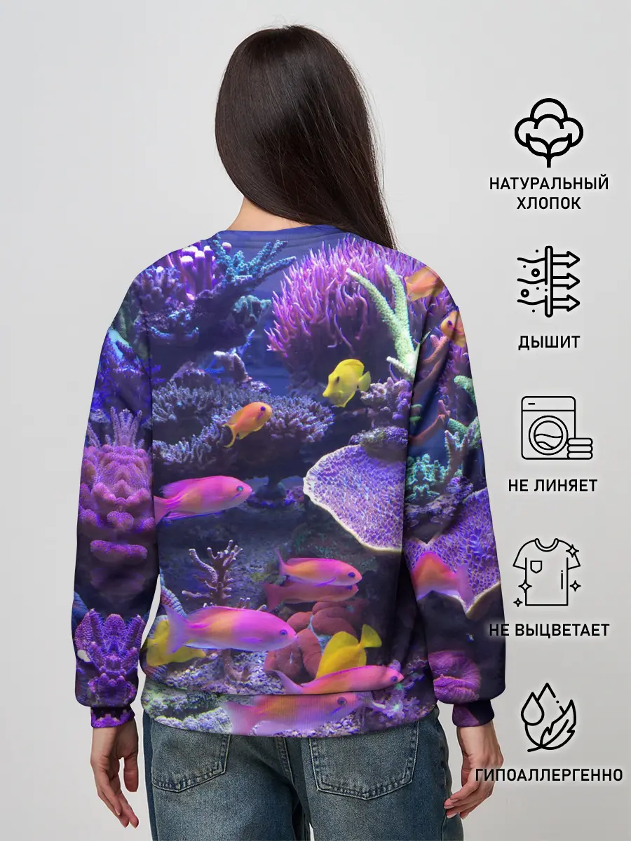 Женский свитшот / Коралловые рыбки
