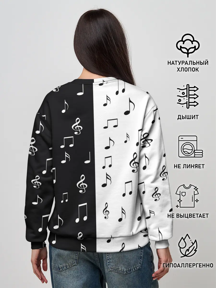 Женский свитшот / черное и белое | Black & white